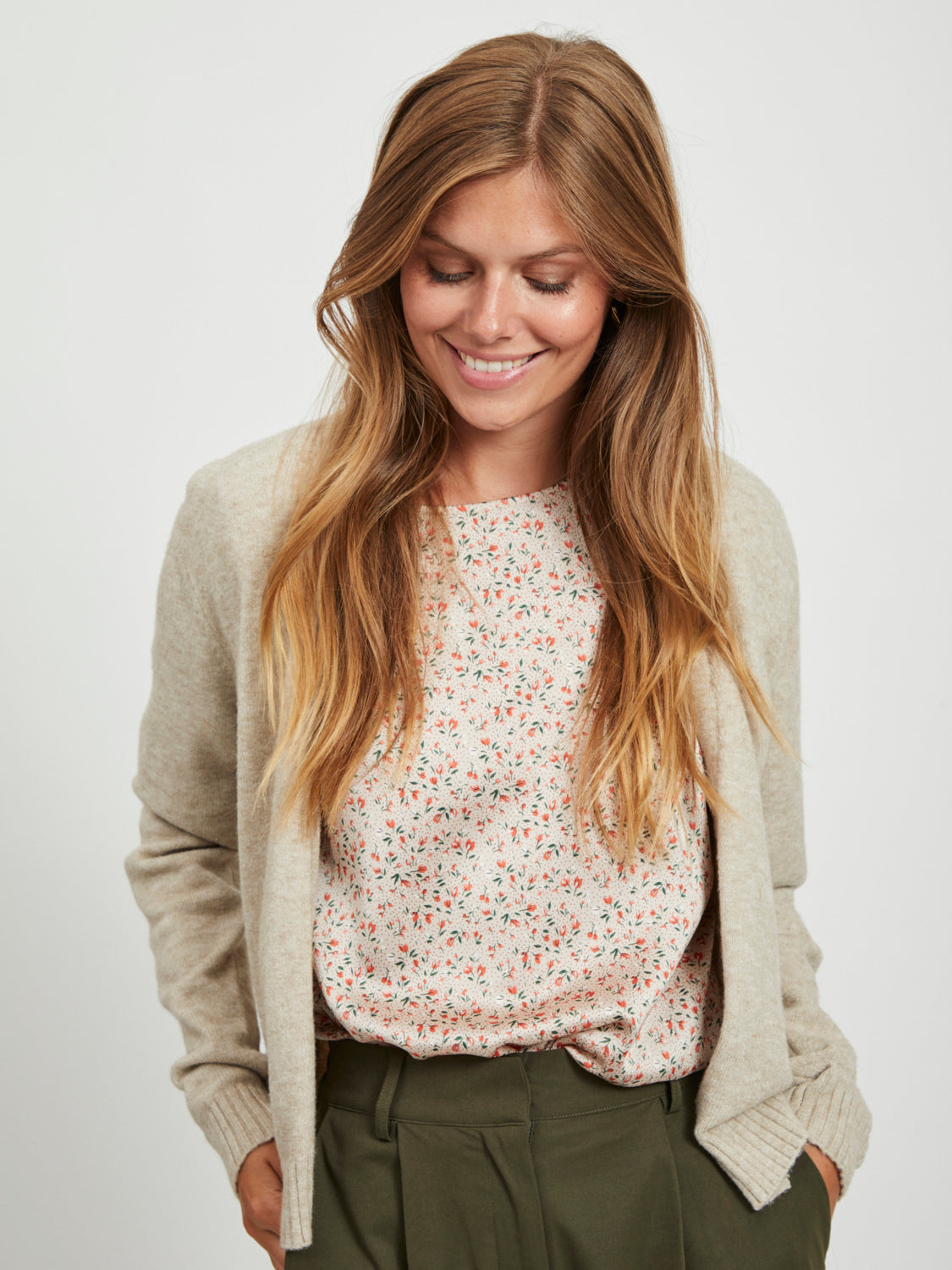 VIRIL Cardigan - natural melange